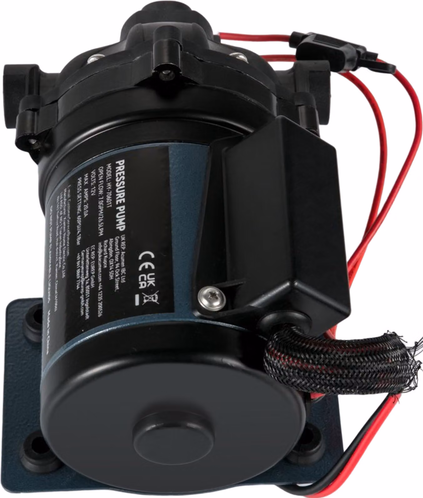 Pompa di lavaggio SucceBuy, 12 V DC, 7 GPM, 60 PSI, corsa massima di 10 FT, pompa per acqua autoadescante con valvola EPDM, filtro universale per acqua salata e attacchi filettati, ideale per camper, ponti di barche, yacht