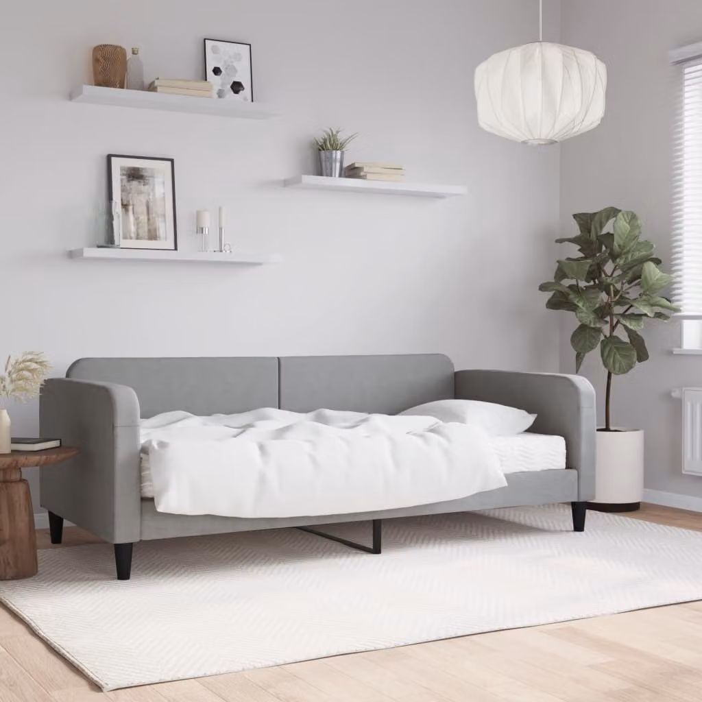 Maison Exclusive - Divano letto con materasso grigio chiaro 90x200 cm in tessuto