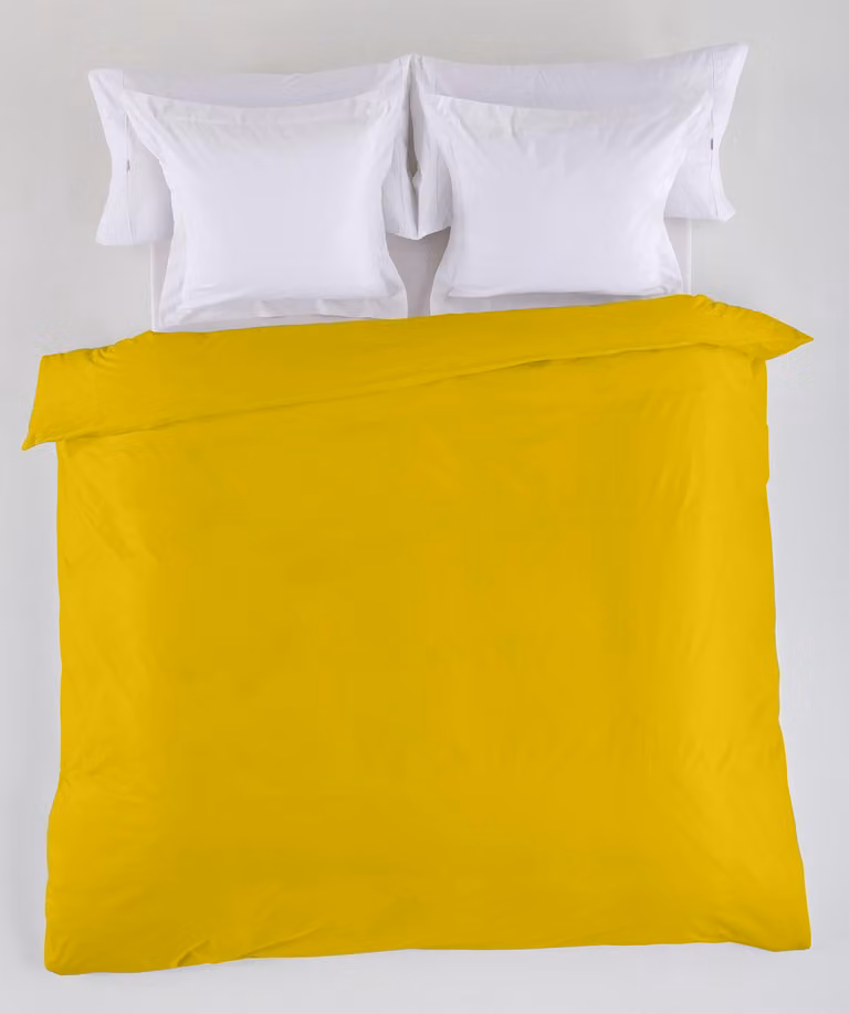 Copertura per letto, dimensioni 180/200 cm, colore senape, composizione: 50% cotone/50% poliestere, 144 fili