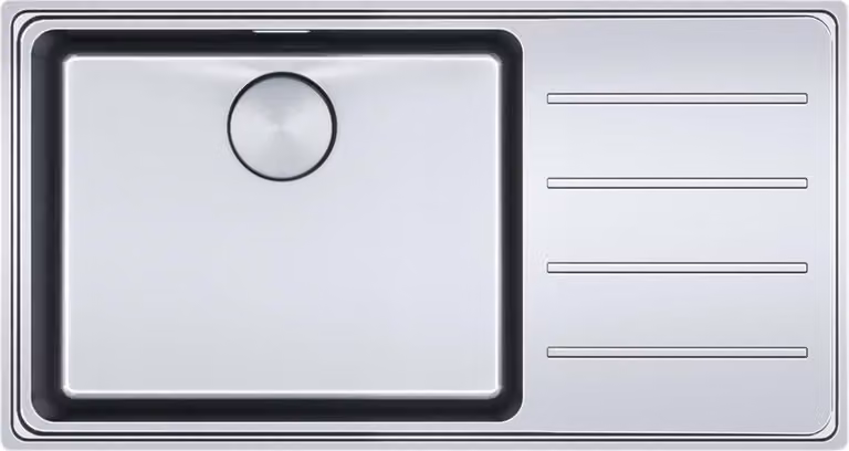 Franke Mythos lavello in acciaio inox MYX 211-86 con pulsante in acciaio inox da 60 cm 127.0642.076