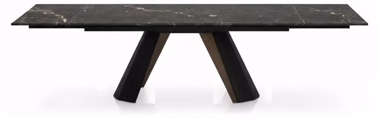 Tavolo da pranzo dal design moderno, tendenza attuale, comfort, finitura in Vetroceramica effetto marmo