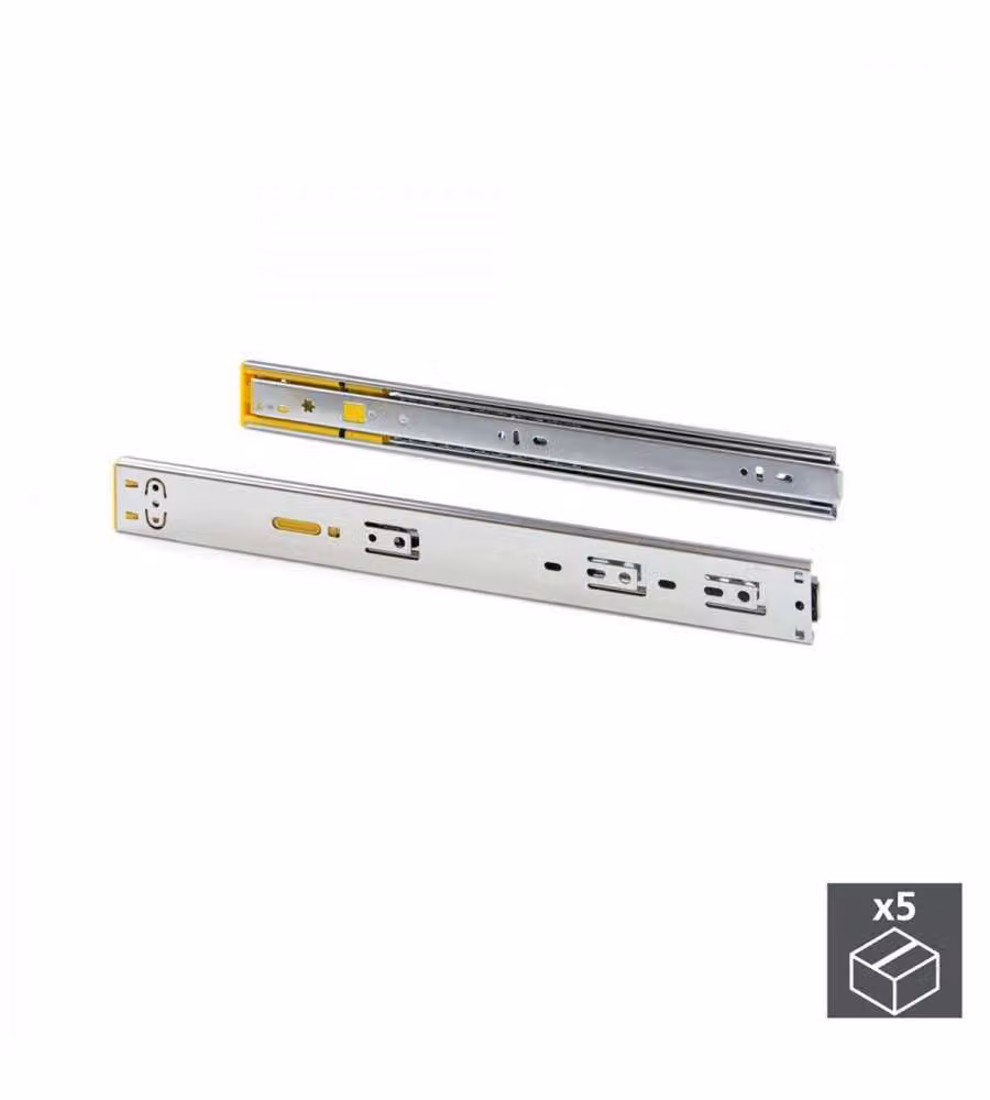EMUCA KIT GUIDE PER CASSETTI A SFERA ESTRAZIONE TOTALE SISTEMA PUSH CHIUSURA SOFT 45 MM 15,5 X 6,0 X 56,5