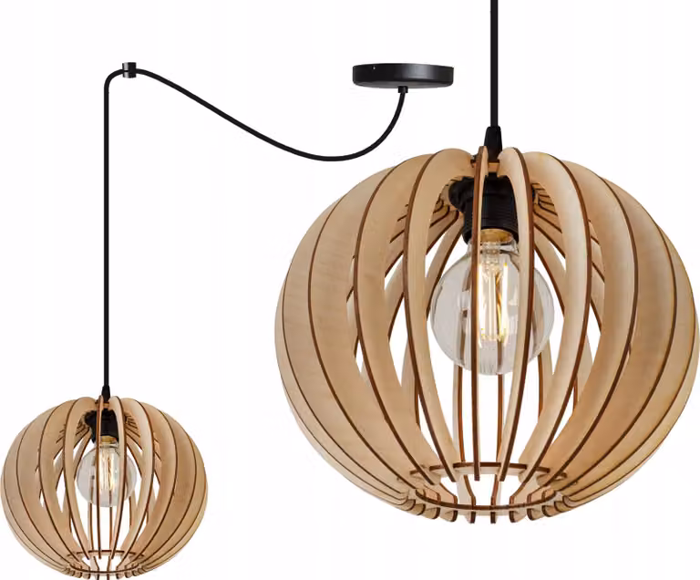 Moderna Lampada A Sospensione A Led In Legno