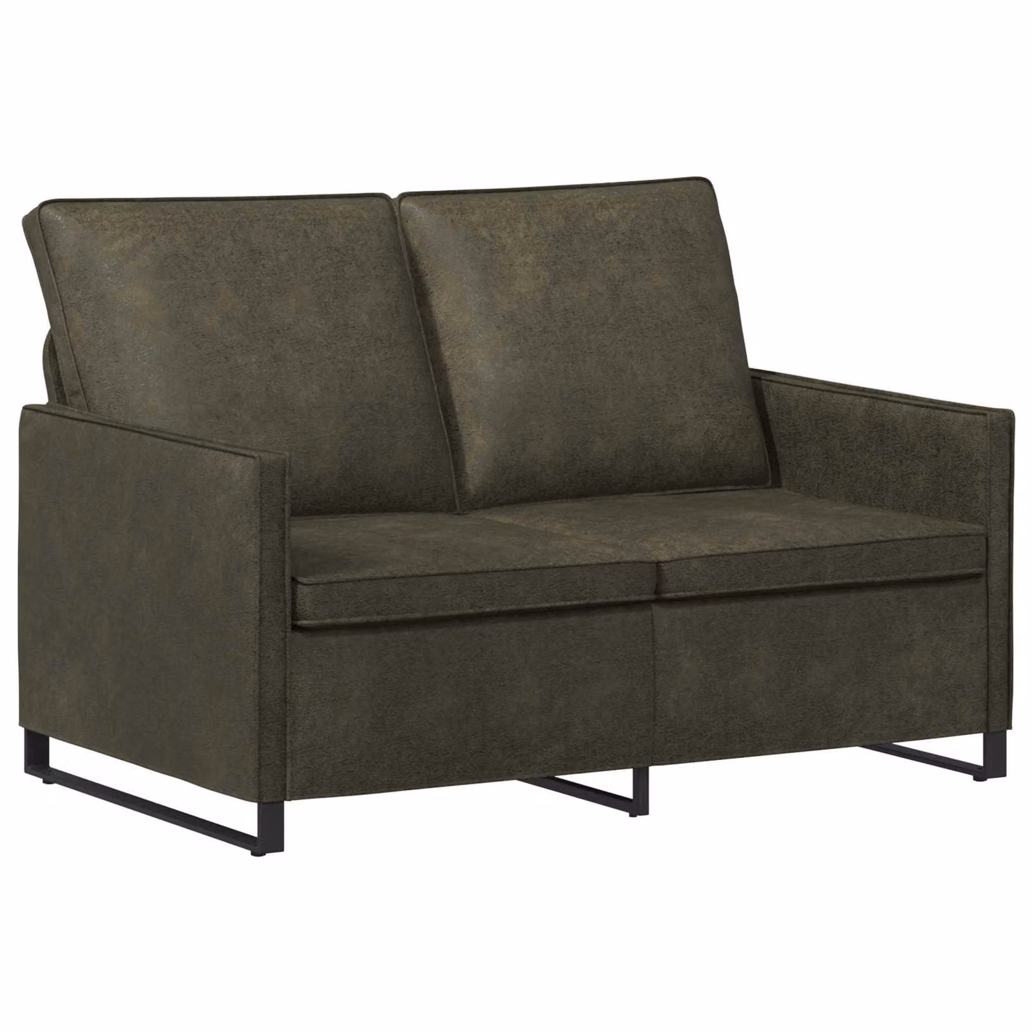 vidaXL Divano a 2 posti Verde con poggiatesta regolabile e struttura in metallo L: 130 cm, P: 81 cm, H: 82 cm