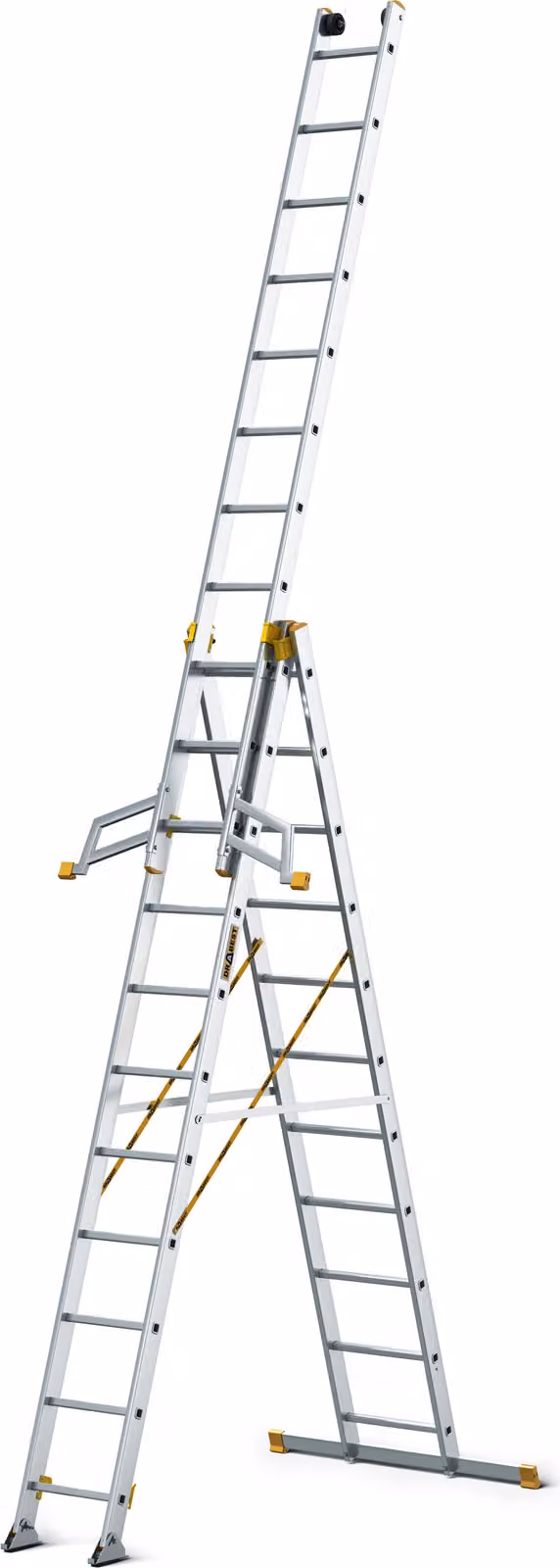Drabest | Scala - multifunzione - multiuso in alluminio - Portata 150kg - 3 sezioni - 3X13 gradini