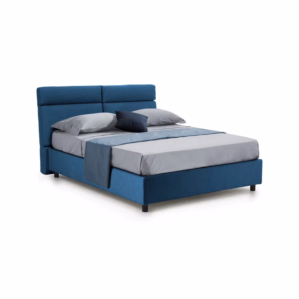 Letto Contenitore Matrimoniale Dmora in Tessuto Blu, L/P: 160 x 200 cm – 2