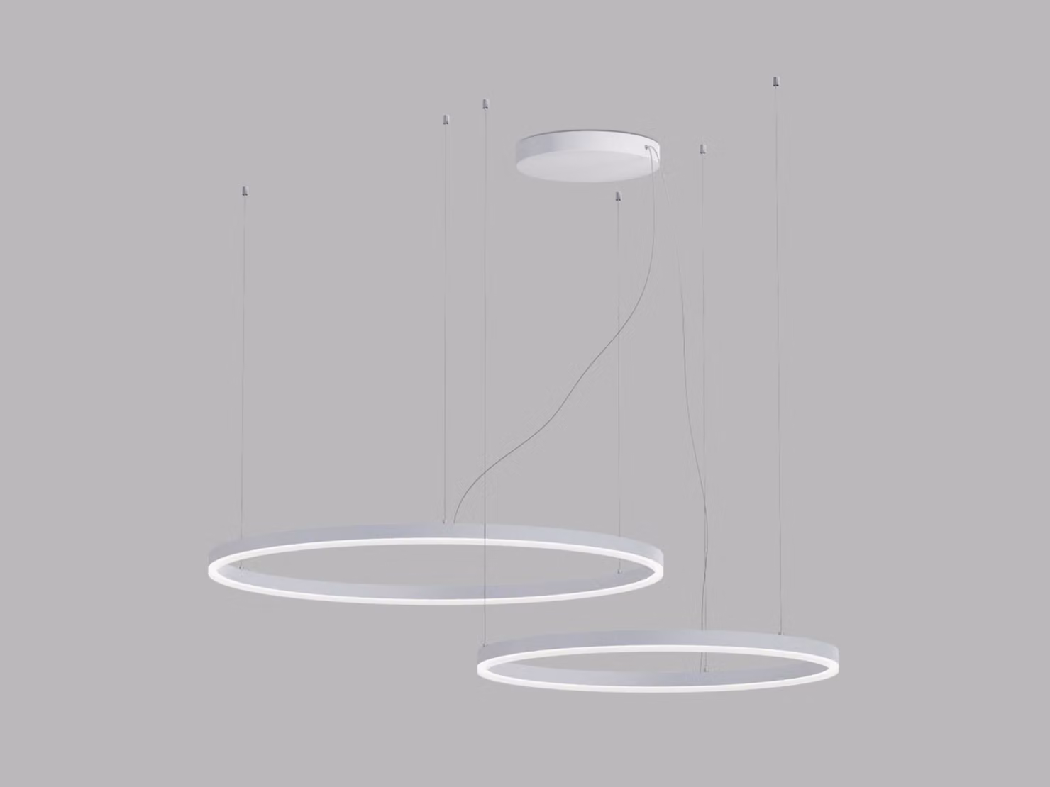 Lampadario LED dimmerabile CIRCLE SET P-Z CRI90, variante: CIRCLE SET 2, 104 W, bianco, DALI, 2CCT