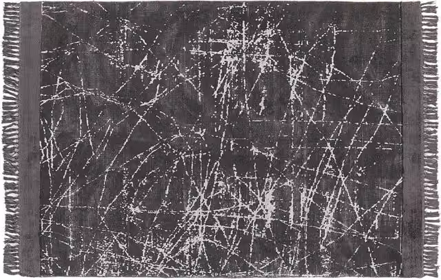 Tappeto moderno in viscosa con frange 160 x 230 cm grigio scuro stile moderno contemporaneo camera da letto soggiorno