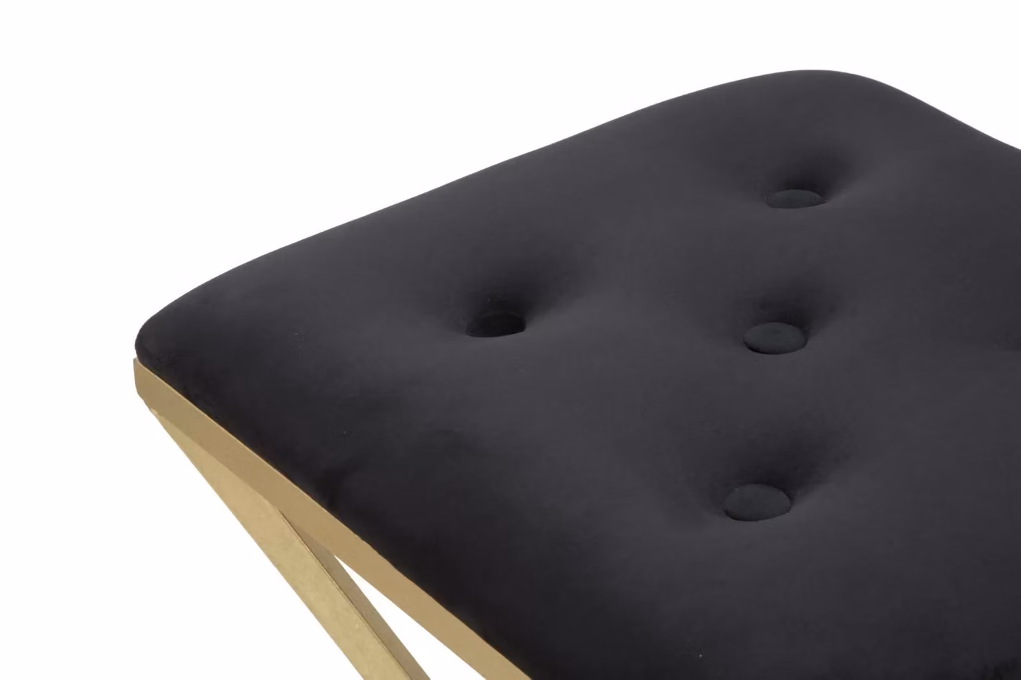 Sgabello da bar Charme1921 in velluto nero e oro con struttura in metallo L/P/H: 40 x 40 x 75 cm – 3