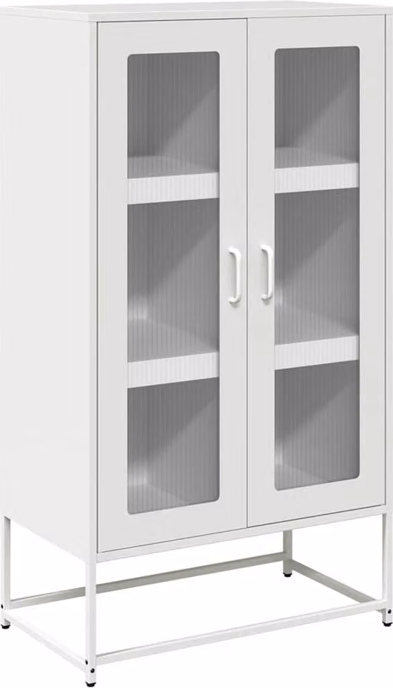 Credenza Bianca 68x39x123 cm in Acciaio