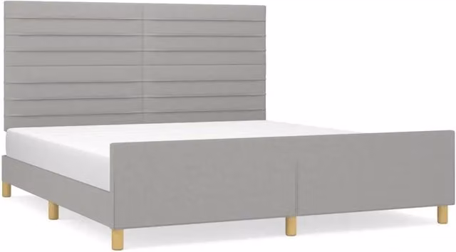 Letto matrimoniale | Letto per adulti | Giroletto senza Materasso Grigio Chiaro 160x200 cm Tessuto