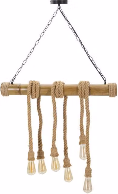 Lampadelle Ario Mauro Ferretti in bamboo e corda, colore marrone, L 80 cm x P 15 cm x H 120 cm
