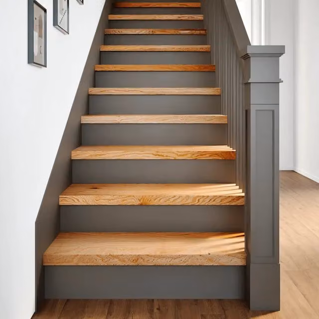 Set di 12 gradini in legno massello di rovere marrone chiaro vidaXL L 70 cm, P 25 cm, H 2 cm