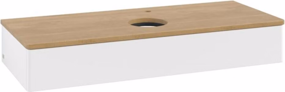 V&B Mobiletto senza struttura frontale, con illuminazione Antao 120x19x50cm, HL, WBP hon. Oa, wh. m Lac
