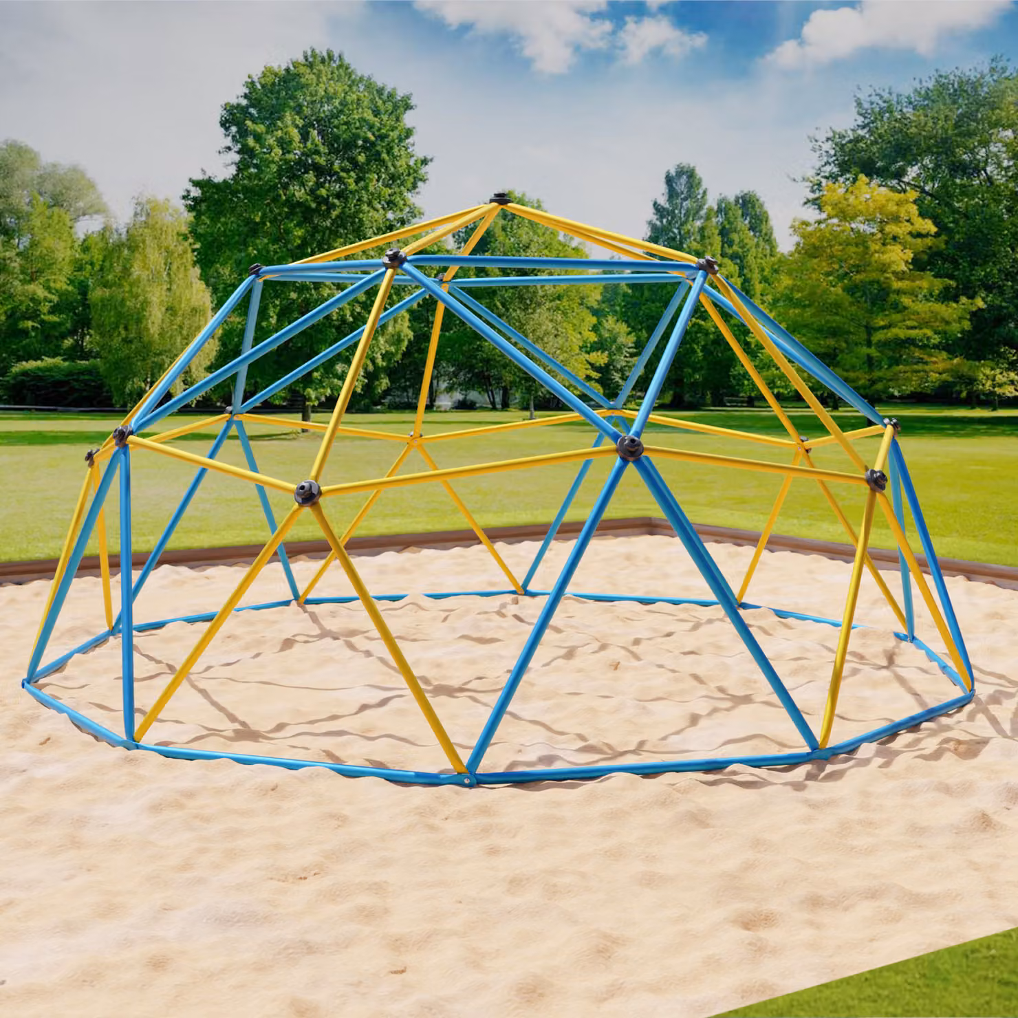 Struttura per arrampicata 305x305x155 cm DomeClimber Cupola per arrampicata per bambini Geodome 10FT - blu/giallo