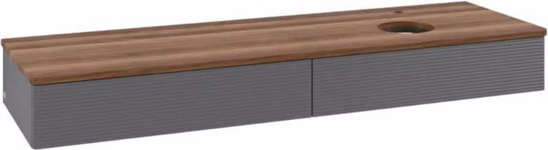 V&B Mobiletto con struttura frontale - illuminazione Antao 160x50cm, HL, WBP w. wal, Anthrac. m Lac