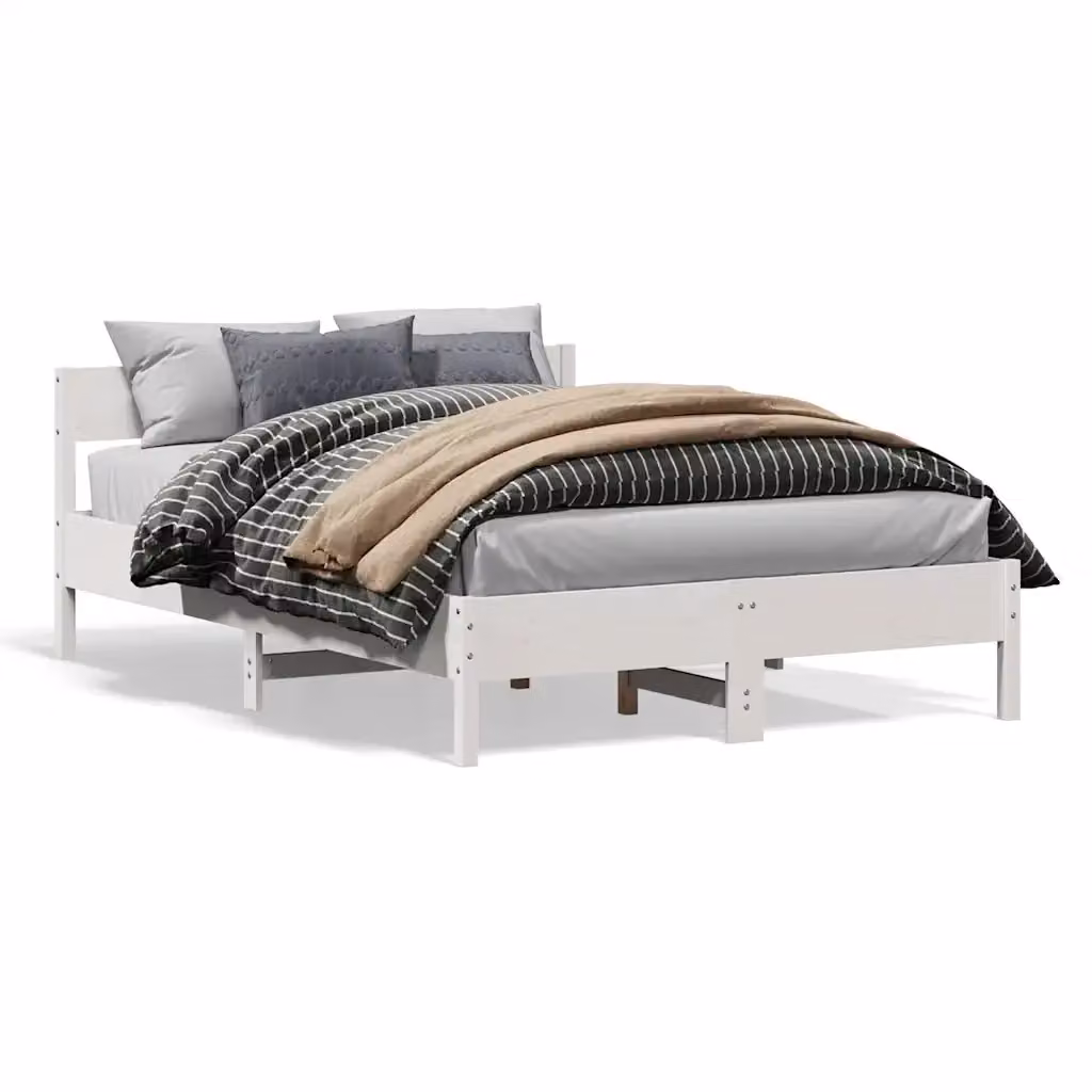 Struttura Letto Design Mania in Legno Massello di Pino Bianco con Doghe Fisse L/P/H: 205.5 x 120 x 71.5 cm – 2