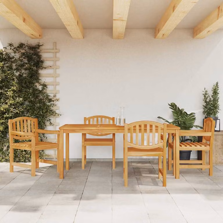Set da pranzo per giardino vidaXL in legno di teak marrone, 5 pezzi