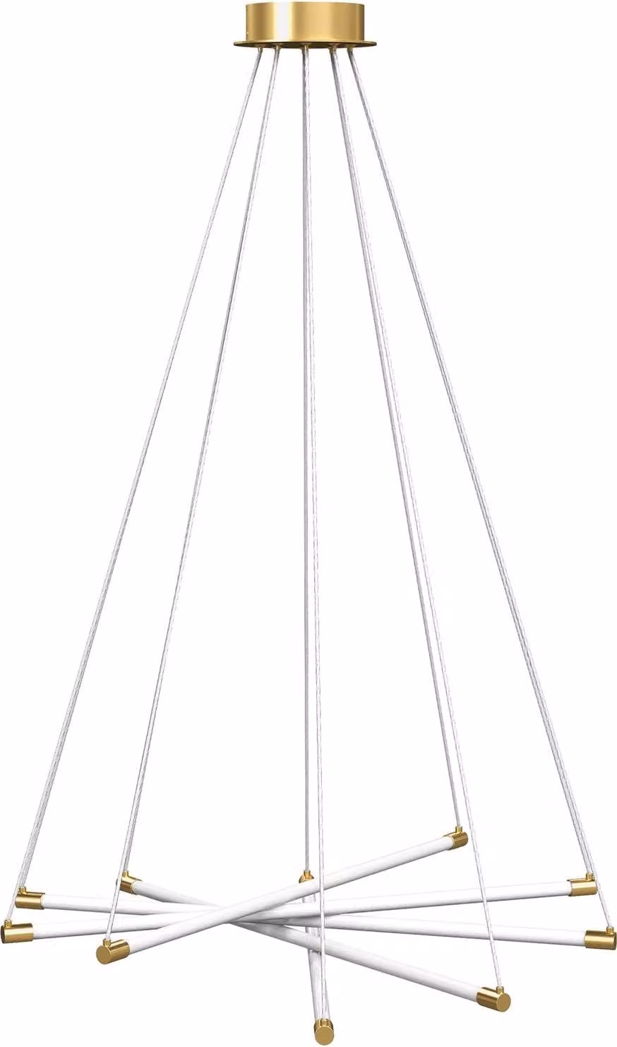 Plafoniera LED regolabile, 50W, 5 tubi, oro/bianco