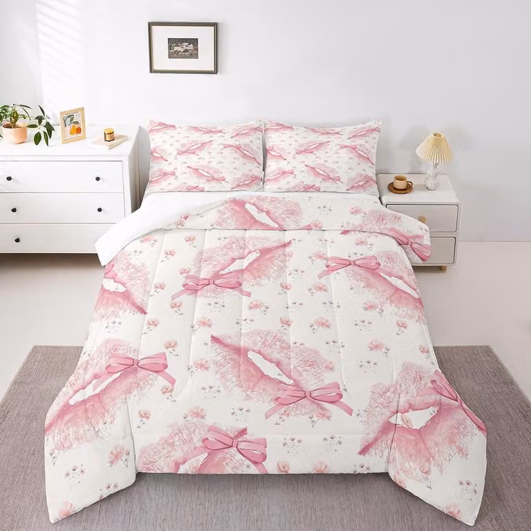 Set di lenzuola con copripiumino a tema labbra, per bambini
