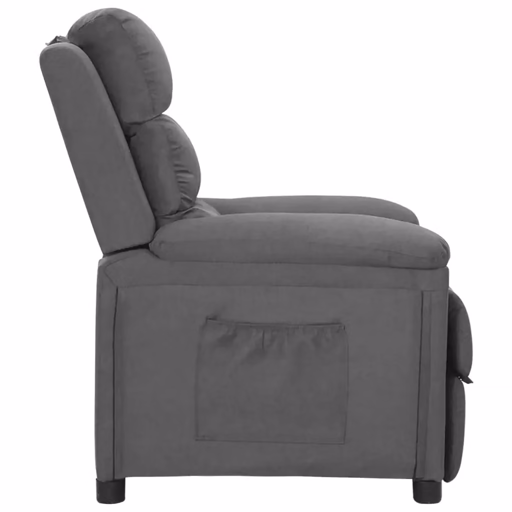 Poltrona Reclinabile Relax vidaXL in Tessuto Grigio con Braccioli e Regolazione Manuale – 2