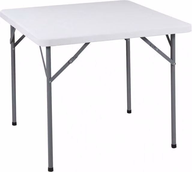 Tavolo Catering Pieghevole 86x86x74 cm cm in Acciaio Bianco