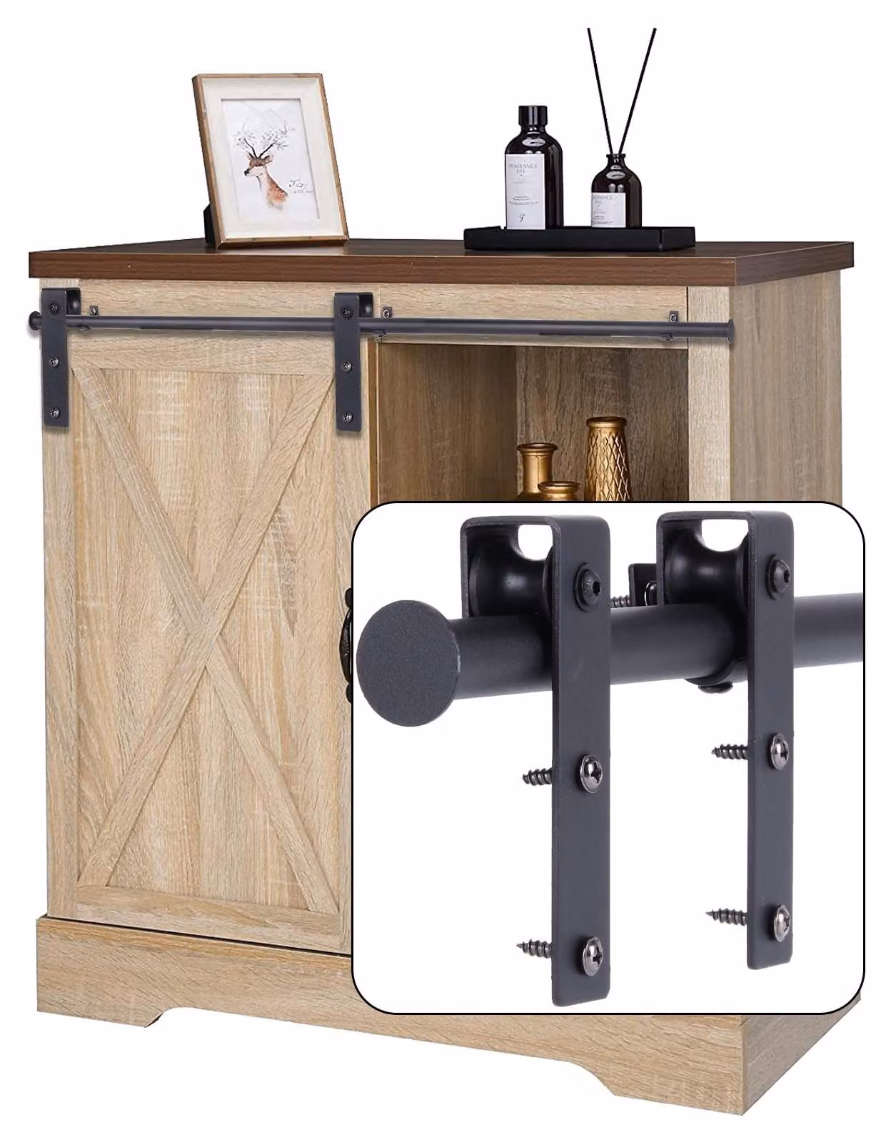 Kit di accessori per guida scorrevole per porte scorrevoli (1,8 metri)