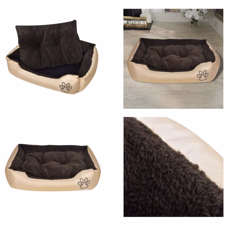 vidaXL Letto per cani beige e marrone XXL - letto per cani - letti per cani - cuscini per cani - divano per cani