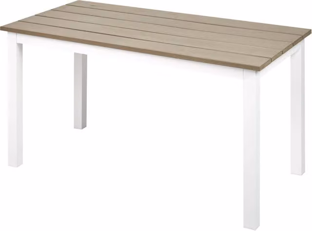 Tavolo da giardino rettangolare moderno Beliani in alluminio verniciato a polvere e materiale composito disponibile in marrone o bianco