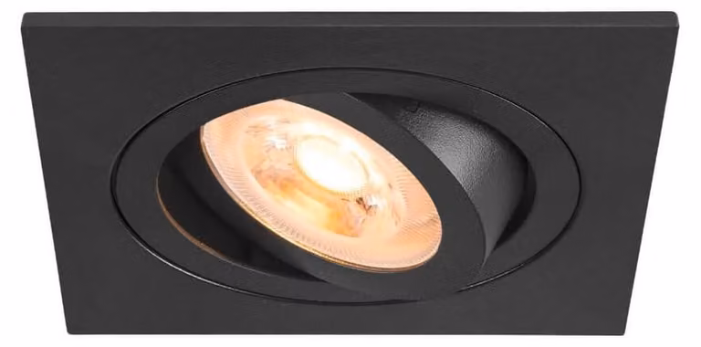 Plafoniera da incasso New Tria 78 GU10 angolare nero clip molle 1 luce