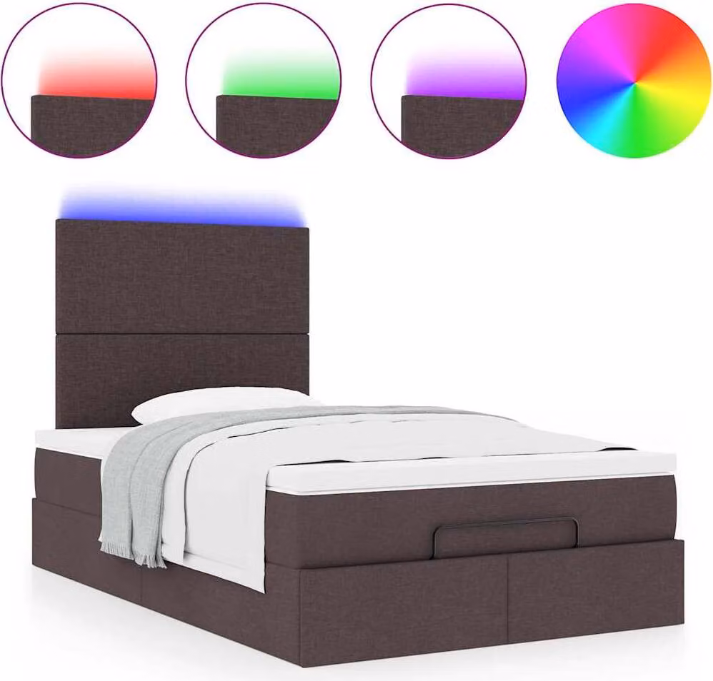 Struttura Letto Pouf con Materasso 120x200 cm in Tessuto
