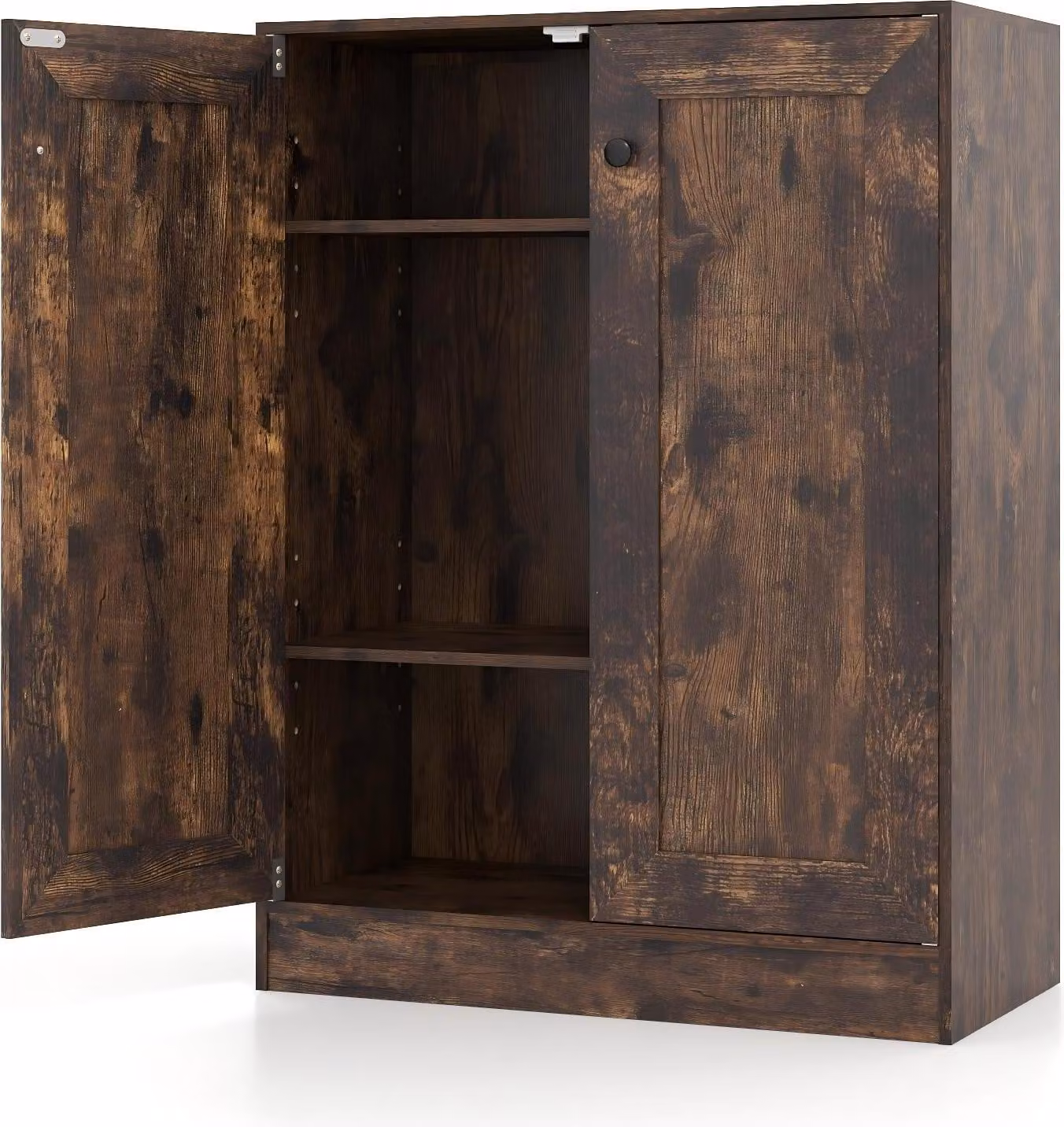 KOMFOTTEU Mobiletto buffet a 2 ante, mobiletto da cucina con 2 ripiani regolabili e set antiribaltamento, mobiletto per soggiorno, sala da pranzo, camera da letto, 60 x 30 x 80 cm