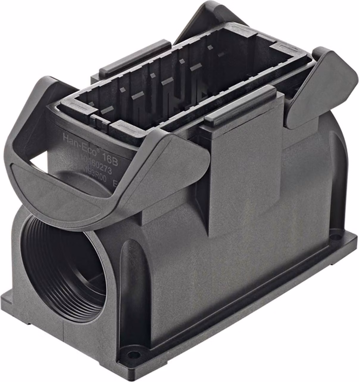 "Han ECO Mod. 16 custodia di base senza pressacavo, uscita cavo laterale 2xM40, con 2 traverse"