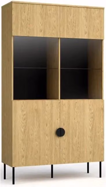 Vetrina color rovere con porte in vetro - Collezione MONDO