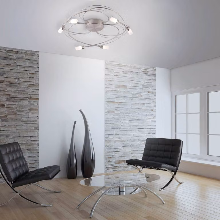 Paul Neuhaus Plafoniera a LED Nelia, dimmerabile, Alluminio / Grigio / Zincato, Soggiorno / Sala da pranzo, Metallo, Moderno, Plafoniera LED
