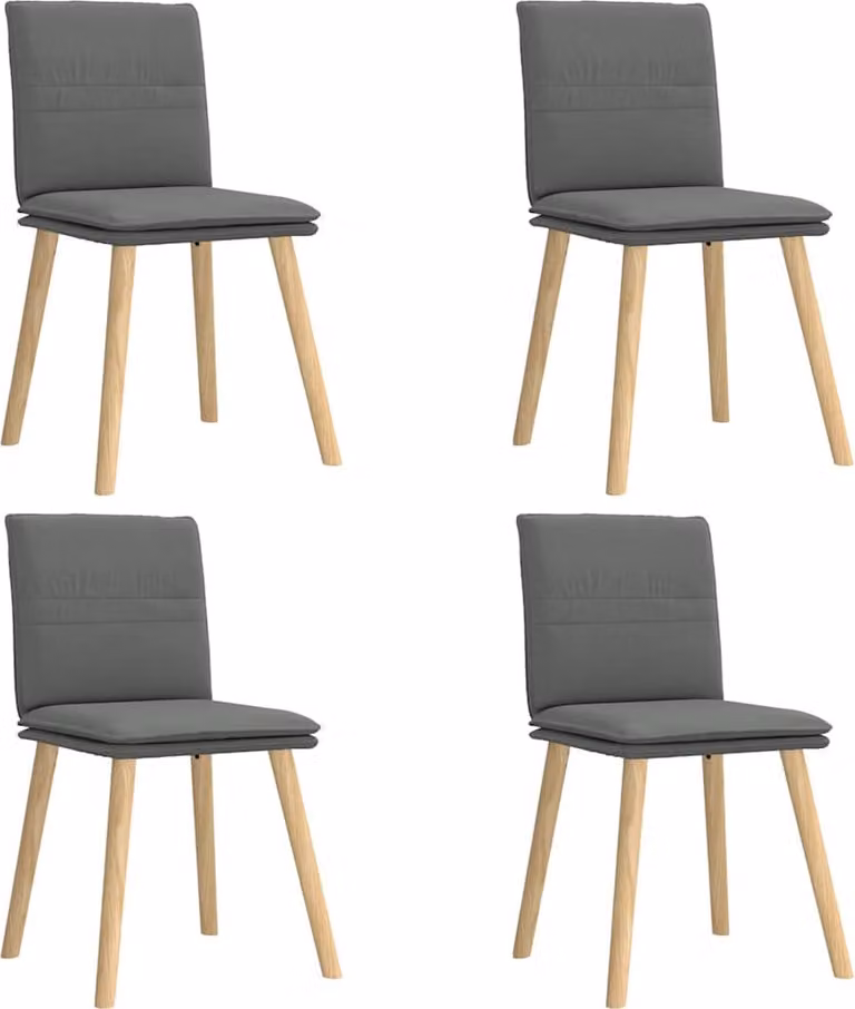 Sedie da Pranzo 4 pz Grigio Scuro in Tessuto
