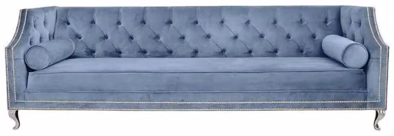 Design Dreisitzer Couch Polster Sofa Moderner 3er Sofas Zimmer Möbel Blaue Sitz