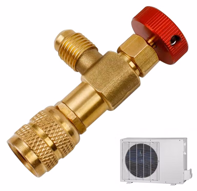 Valvola di sicurezza in ottone, da 1/4" a 5/16", per impianti di climatizzazione automobilistici