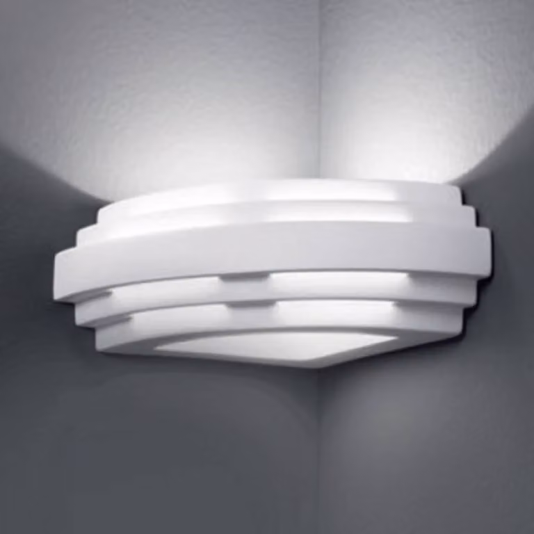 austrolux Applique da parete STIEGEL, dimmerabile, Bianco / Opale, Soggiorno / Sala da pranzo, Ceramica, Moderno, Applique