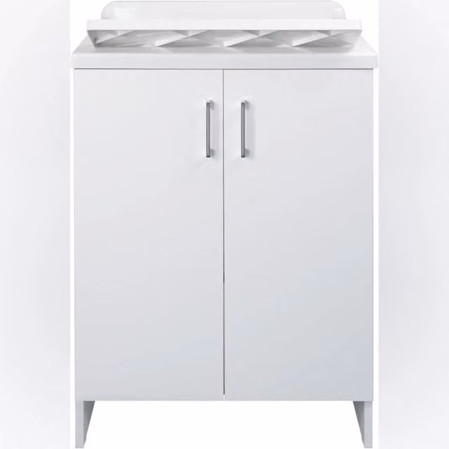 Lavatoio con mobile in nobilitato idrofugo Negrari colore bianco L: 50 cm, P: 60 cm, H: 85 cm