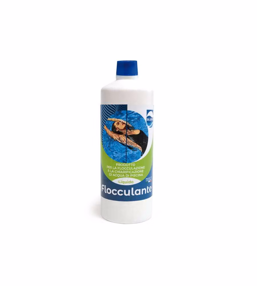Blusan Flocculante Liquido 1L - Chiarificante Acqua Piscina - Rapida Dissoluzione