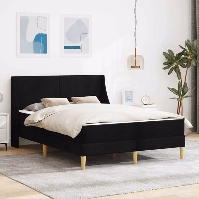 Struttura letto con materasso Nero 120 x 200 cm Poliestere 3414731