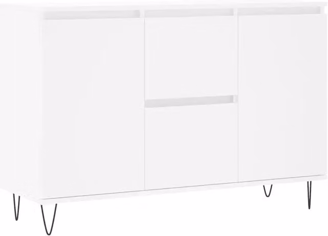 Credenza | Madia | Buffet da pranzo | Armadio da pranzo Bianca 101,5x35x70 cm in Legno Multistrato