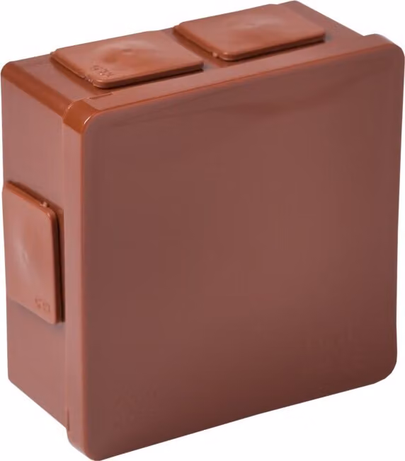 Scatola di derivazione da superficie per ambienti umidi 002-02 Scatola di derivazione con attacco a vite in gomma senza filettatura marrone 86x86x40mm ViPlast
