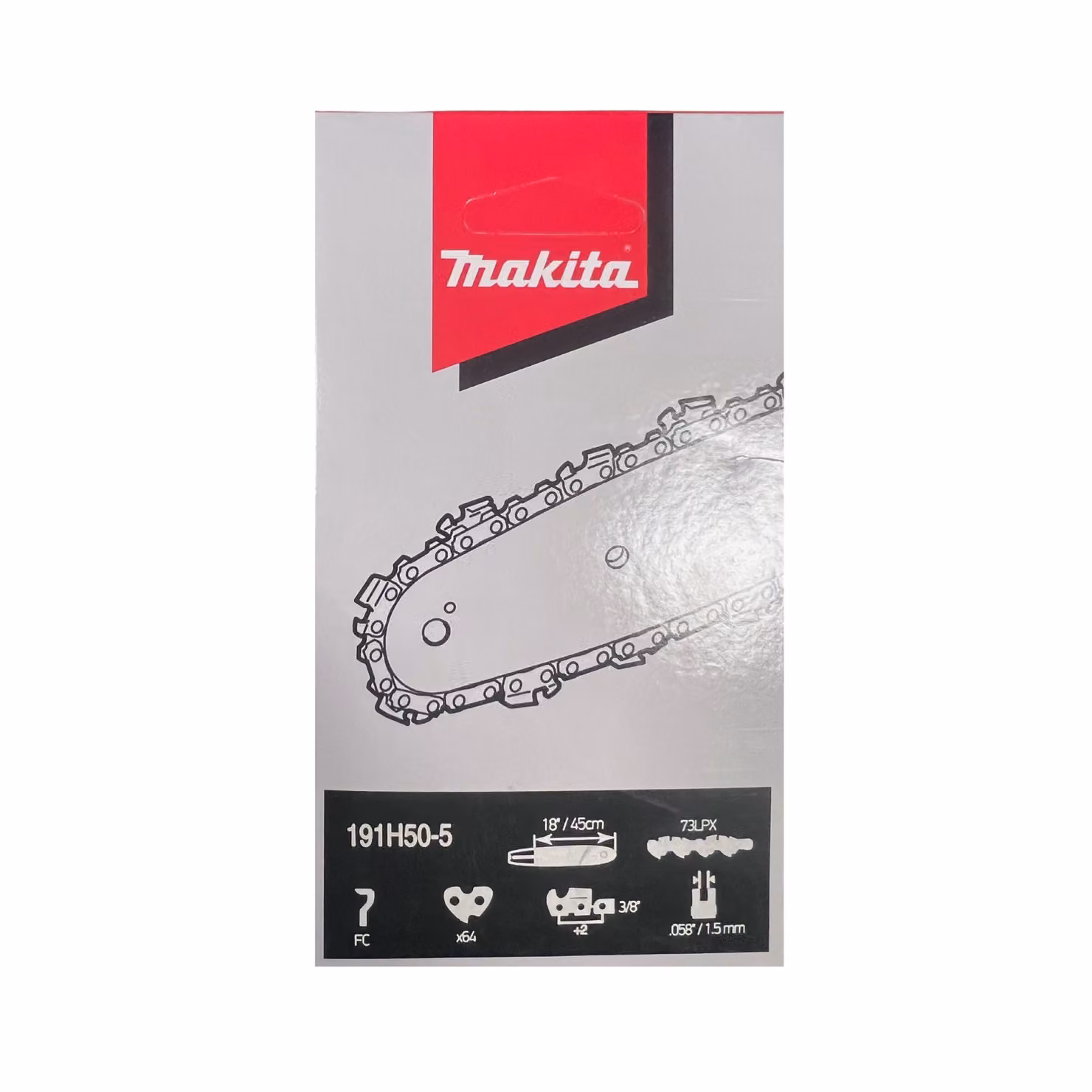 Makita 191H50-5 Catena per motosega 17-18 pollici/43-45 cm, 64 maglie 3/8 pollici 1,5 mm