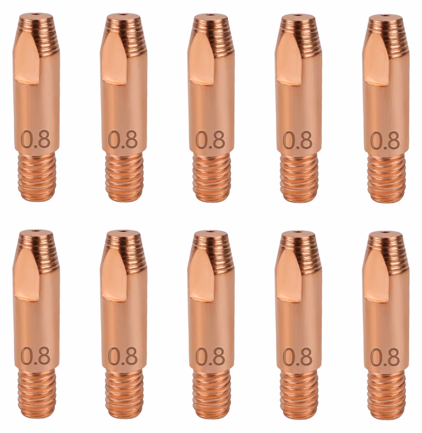 10 ugelli di saldatura, diametro 0,8 mm, filettatura M6