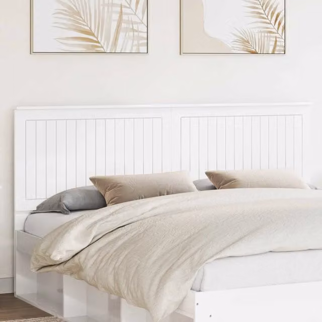 Testiera per letto moderna vidaXL in legno ingegnerizzato bianco lucido