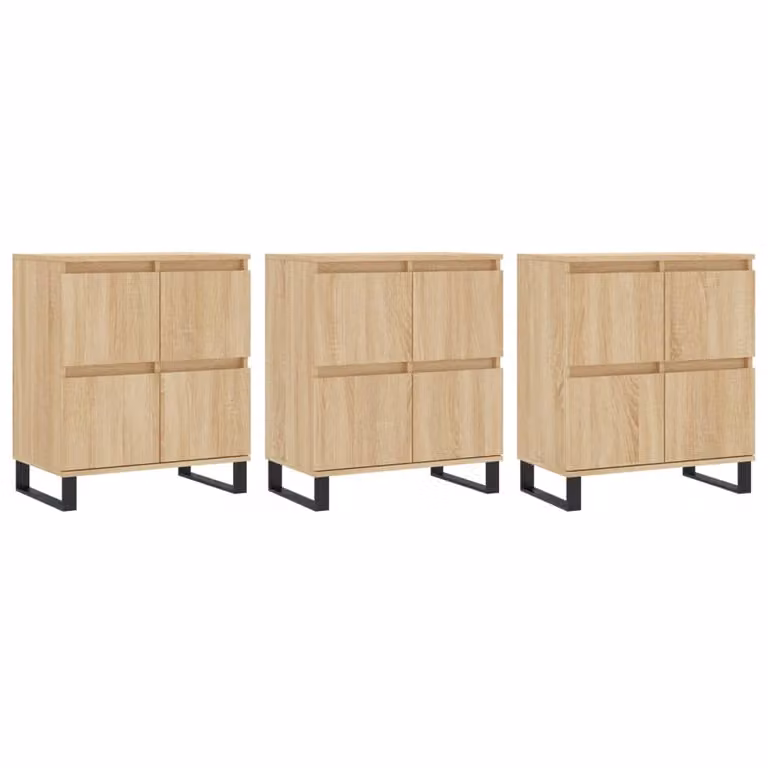Credenze 3 pz Rovere Sonoma in Legno Multistrato