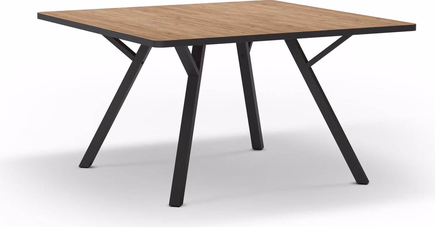 Calicosy - Tavolo quadrato con gambe in metallo nero L136 x l136 cm - BENI