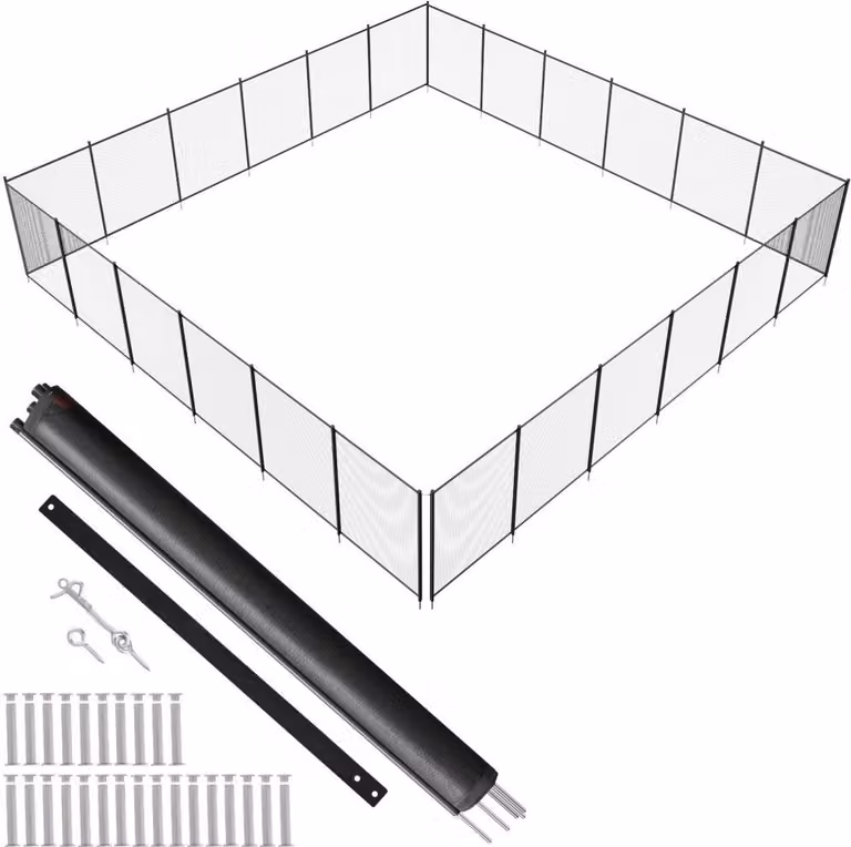 Recinzione per piscina - Recinzione rimovibile di sicurezza per bambini 1,21 x 21,95 m - Facile installazione fai-da-te - Recinzione per piscina in rete di PVC Teslin da 340 g - Protegge bambini e animali domestici